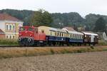 A-BIF 2062.53 am 03.Okt. 2021 als Nebenfahrt 14719 (Korneuburg - Ernstbrunn) auf der Lokalbahn Korneuburg - Hohenau bei Mollmannsdorf.