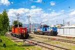 Graz. Den Sonntag genie�en 2068 043 und 1063 039 in der Produktion Graz Hauptbahnhof - 25.06.2026.