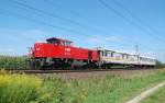 Am 15.08.2009 ist die 2070 025 mit zwei Wagons  bei Oftering zu sehen gewesen.