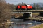 BB 2070 027-4 auf Leerfahrt Richtung Vcklabruck, Westbahn KBS 101 Salzburg - Linz, fotografiert auf der Vcklabrcke zwischen Bhf. Redl-Zipf und Gampern am 15.03.2012