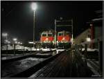 Dieselloks 2143 064 und 067 stehen abgestellt bei der Drehscheibe in Mrzzuschlag  18.1.2008