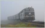 2143 040 mit dem Reblaus Express 16970 von Retz nach Drosendorf irgendwo in der Nebelsuppe nach Pleiing-Waschbach am 20.10.2012.