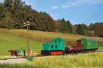 Nach einem heftigen Sturm Ende September 1987 waren zwischen Laßnitz und Geipersdorf-Wildbachberg einige Telegraphenmasten umgeknick.
Die VL3 schiebt hier einen kurzen Arbeitszug in Richtung der Baustelle.