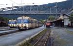 Im August 1982 treffen sich im Bahnhof Bregenz 4030.321, 4030.316 und 2095.07 der Bregenzerwaldbahn, die damals noch bis Kennelbach verkehrte.