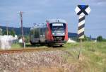 5022 003 als R2784 von Oberwart nach Friedberg, kurz vor der Haltestelle Pinkafeld Schule, 31.05.2009.