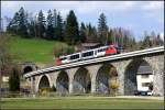 5022 025 als REX/R2707 von Wiener Neustadt Hbf nach Fehring. Murtalbach Viadukt, Aspang 09.04.2010