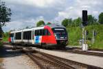 5022 047 bei der berstellfahrt,(wegen eines Unfalls mit einem PKW am 27.05.2010 in Oberwart) als Leerpersonenzug von Oberwart nach Wiener Neustadt. Friedberg, 28.05.2010