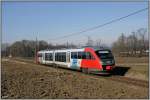 5022.048 fhrt als erster Zug nach einer Woche langem Schienenersatzverkehr aufgrund von Triebwagenmangel auf der Radkersburger Bahn als R 4149 von Spiefeld nach Bad Radkersburg.