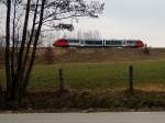 5022-Garnituren haben nun auch auf der Innkreisbahn Einzug genommen, hier R5965 am Weg zur nächsten Bedarfshaltestelle Peterskirchen; 140302