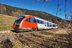 5022 029-0  St. Andrä/Lavanttal  hält als R 4807 auf der Fahrt von Villach Hbf nach Kötschach-Mauthen an der Haltestelle Watschig.
Aufgenommen am 8.12.2016.
