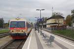 5047 016-0 als R 7025 von Scheibbs nach Pöchlarn am 21.Oktober 2017 im Bahnhof Wieselburg/Erlauf.