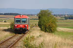 Am 5. September 219 fährt Triebwagen 5047 012 gerade den Matzener Berg hinauf.