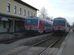 Der 5047 078 und der 5047 074 am 04.02.2008 in Braunau. 