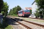 5047 097 am 17.07.2009 als R7725 von Wiener Neustadt Hbf nach Deutschkreutz bei der Einfahrt in den Bahnhof Bad Sauerbrunn.