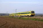 Raaberbahn/GySEV 5047 502 und 5147 511/512 fahren gemeinsam als Leerpersonenzug in Richtung Sopron. Deutschkreutz, 14.10.2010