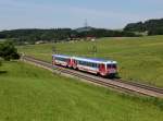 Der 5047 070 und der 5047 076 als REX nach Braunau am 04.06.2014 unterwegs bei Köstendorf.