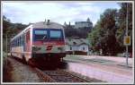 5047 018-6 in der Station Rosenburg im Kamptal. Von dort ist die Rosenburg bequem zu Fuss zu erreichen. Ein Besuch der Greifvogelzucht ist sehr zu empfehlen. (Archiv H.Graf August 1999)