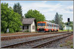 VT70.13 rollt am 16.Mai 2020 in den Bahnhof Premstätten Tobelbad . 
