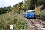 Zwischen Vordernberg Markt und Glaslbremse ist diese Aufnahme von der Schienenbusgarnitur am 07.10.2017 entstanden. Im Bild wieder der 5081.565, dahinter der 5081.564.