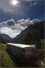 5081.564 und 565 bei ihrer Bergfahrt auf den Präbichl am 07.10.2017 - hier im Gegenlicht. Die Aufnahme ist kurz vor Glaslbremse entstanden.