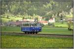 Schienenbus 8081 055 bei einer seiner Pendelfahrten zwischen Knittelfeld und Pöls. 
Fohnsdorf 3.5.2008