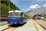 Rhapsody in Blue III - Schienenbus 5081 564, kurz vor der Retourfahrt ber den Erzberg nach Vordernberg.