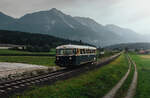 Sonderfahrt anl�sslich des 111 j�hrigen Jubil�ums der Gailtalbahn:
EBBEV 5081 055 bei Podlanig, nahe Hermagor.
 
——————
 
Zug: SEZ 17197
Laufweg: Villach Hbf ➤ Arnoldstein ➤ Hermagor ➤ K�tschach-Mauthen