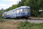 A-OSEK 5145.11 + 6645.02 am 22.August 2026 w�hrend des zweit�gigem Fotospezial  Dieselnostalgie im Weinviertel  in der Haltestelle Ebersdorf.