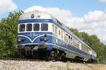 A-OSEK 5145.11 + 6645.02 am 22.August 2026 w�hrend des zweit�gigem Fotospezial  Dieselnostalgie im Weinviertel  kurz nach der Haltestelle Ebersdorf.