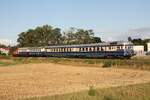 A-OSEK 5145.11 + 6645.02 und am Zugschlu� die A-BIF 2060.14 beim zweit�gigem Fotospezial  Dieselnostalgie im Weinviertel  am 22.August 2026 kurz nach Wilfersdorf-Hobersdorf in Richtung Mistelbach LB