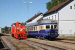 A-NLB 2067.100 und A-SALM 5146 208-3 beim zweit�gigem Fotospezial 'Dieselnostalgie im Weinviertel' am 23.August 2026 in Mistelbach LB.