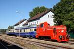 A-NLB 2067.100 und A-SALM 5146 208-3 beim zweit�gigem Fotospezial  Dieselnostalgie im Weinviertel  am 23.August 2026 in Mistelbach LB.