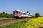 GySEV 1446 516/2446 516 (ex BB 5147 009/010) fhrt als Zug 39922 von Szombathely nach Kszeg. Gyngysfalu, 08.5.2012