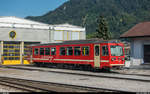 VTs 11 der Pinzgauer Lokalbahn, vermietet an die Zillertalbahn, steht am 26. Juli 2018 in Jenbach vor dem Depot.