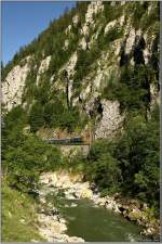 E-Lok 1080.01 f�hrt mit Sonderzug R 16412 von Hieflau nach Selzthal.Anlass f�r diese Fahrt war das Ges�usefest in Johnsbach. Gstatterboden 19.07.2008