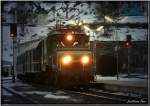 E-Lok 1189.02 ehem. BB� 1100.102 mit Nostalgiesonderzug von Wien nach M�rzzuschlag.
Semmering 18.1.2008