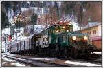 1100.102 wartet am 18.1.2008 am Bahnhof Semmering auf seine Abfahrt als Sonderzug R 16106 nach Gloggnitz.