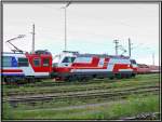 E-Lok 1014 011-9 Rail Cargo mit Messwagen abgestellt in Knittelfeld 19.05.2007