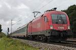 Am 12.09.2017 bespannte 1016 037 zusammen mit der 1016 047, welche am Zugschluss schob, den EC 113 (Frankfurt (Main) Hbf - Klagenfurt Hbf) als sie bei Zorneding in Richtung Rosenheim/Salzburg fuhren.