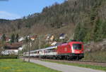 1016 001 mit dem IC 282/ RE 50282 (Zürich HB/Singen(Htw)-Stuttgart Hbf) bei Aistaig 21.4.19