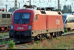 1016 006-9 (Siemens ES64U2) ÖBB ist im Gleisvorfeld von Leipzig Hbf abgestellt.