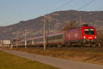 1016 042-4 am InterCity IC 119 zwischen Dornbirn und Hohenems. 21.2.21