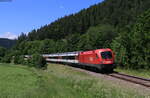 1016 043 mit dem IC 187/ RE 50187 (Stuttgart Hbf-Zürich HB/Singen(Htw)) bei Fischingen 13.6.21