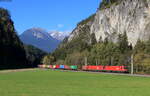 1016 002 und 1016 030 mit dem 59448(Wolfurt-Waltershof Dradenau) bei Roppen 16.10.21