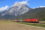 1016 002 und 1016 030 mit dem 59448(Wolfurt-Waltershof Dradenau) bei Flaurling 16.10.21