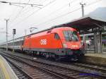 1016 012-5 steht mit dem OEC 162 von Wien Westbf. nach Basel SBB am 24.07.2007 in Jenbach.