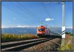 Taurus 1016 mit IC 534 WIFI Karriere Express aufgenommen zwischen Zeltweg und Knittelfeld.Im Hintergrund sind die Seetaler Alpen mit dem Zirbitzkogel zu sehen.