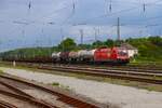 �BB Siemens Taurus 1016 007-7 mit Mischer am 16.05.26 in Darmstadt Kranichstein von einen Fotopunkt aus fotografiert 