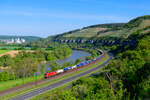 1016 037 �BB mit einem KLV-Zug bei Himmelstadt Richtung W�rzburg, 07.05.2022