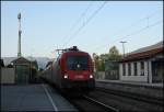 1016 019 durchfhrt mit dem OEC 568 „INDUSTRIELAND STERREICH“, Wien Westbahnhof – Bregenz, Kiefersfelden in Richtung Kufstein. (06.08.2009)